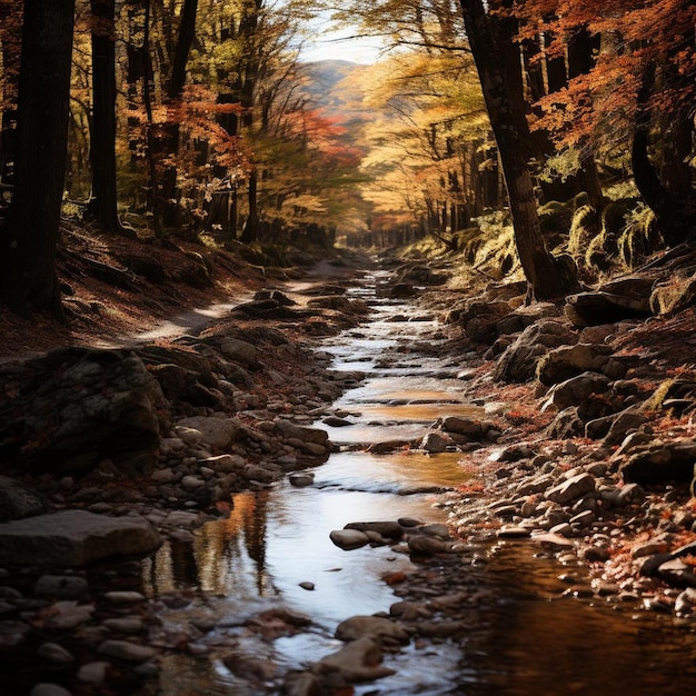 El paisaje de otoño de los bosques encantadores Foto