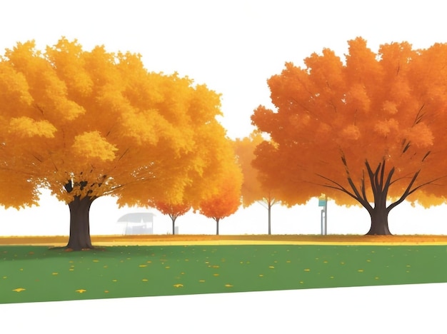 Paisaje de otoño en estilo acuarela obra de arte escénica