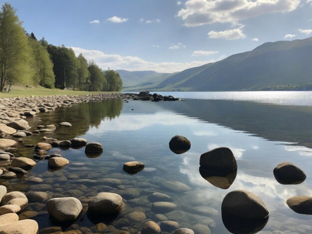 Foto un paisaje pacífico de lago