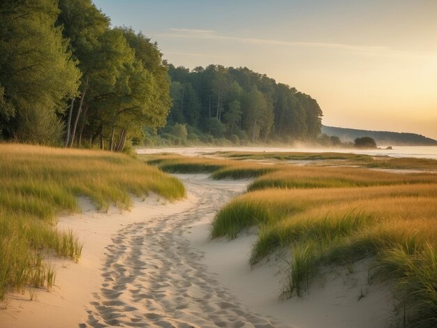 Paisaje pacífico con orilla del mar en un día soleado