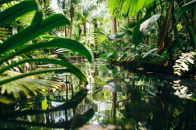 Foto paisaje con pantano en el bosque tropical