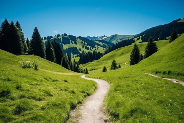 Foto paisaje del paraíso de senderismo de schneeberg