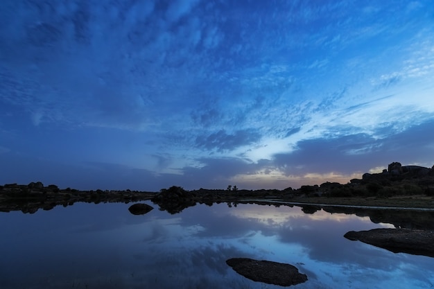 Paisaje en el Paraje Natural de Los Barruecos. Extremadura. España.