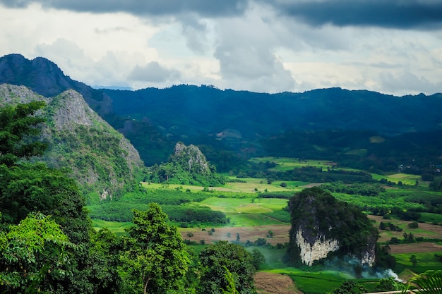 Paisaje del parque forestal de la montaña de Phu Lanka en la provincia de Phayao Tailandia