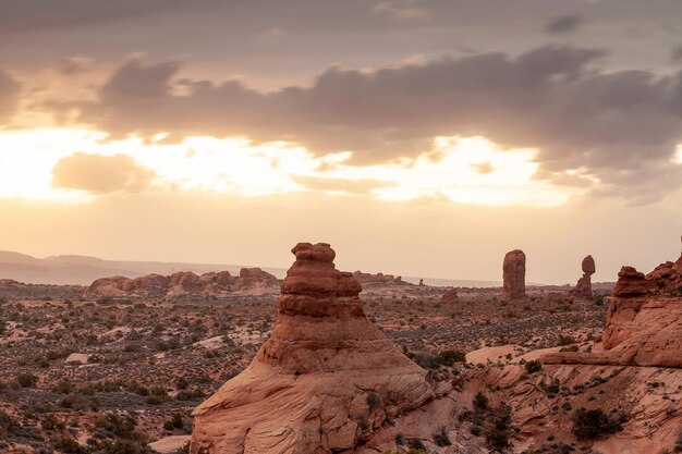 Paisaje en el Parque Nacional Arches en Moab, Utah, EE.