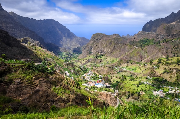 Paisaje de Paul Valley en la isla de Santo Antao, Cabo Verde