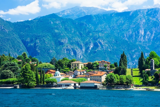 Paisaje pictórico del Lago di Como, Italia