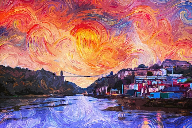 Paisaje de pintura al óleo de Bristol, Reino Unido