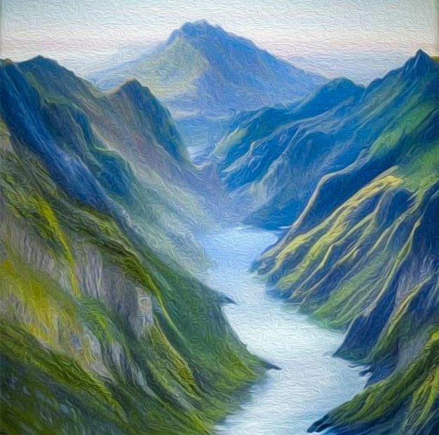 paisaje, pintura al óleo, ilustración de fondo