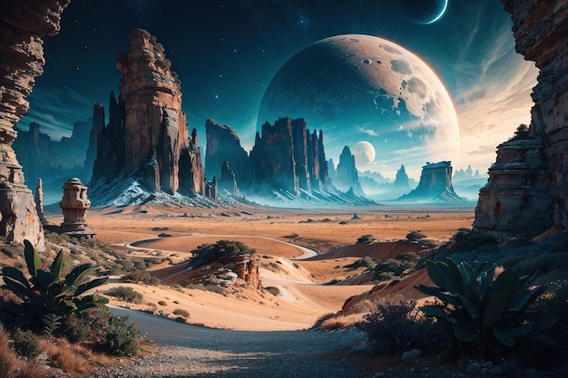 Paisaje de planeta alienígena