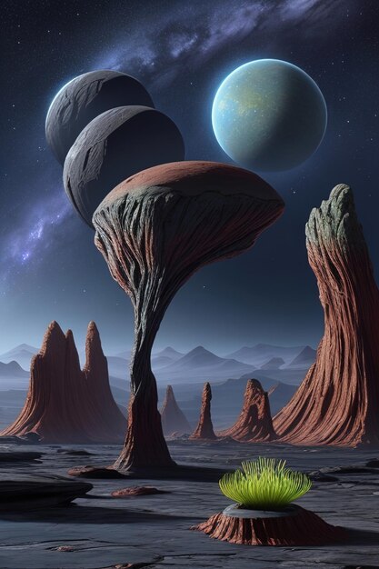 Foto paisaje de planeta alienígena