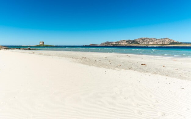 Foto paisaje de la playa de la pelosa en un día soleado