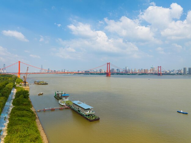 El paisaje de la playa del puerto de Wuhan Hanyang Yangsi