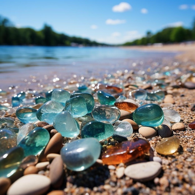 Paisaje de la playa de Serene Seaglass Shores