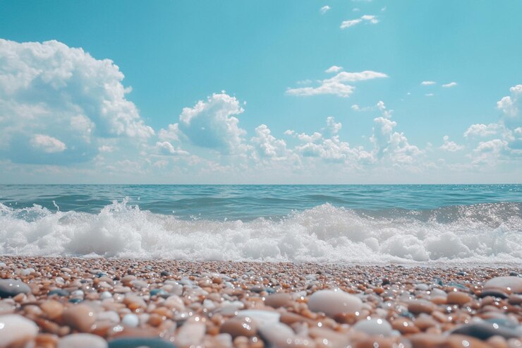 Paisaje de una playa soleada de fondo de la imagen
