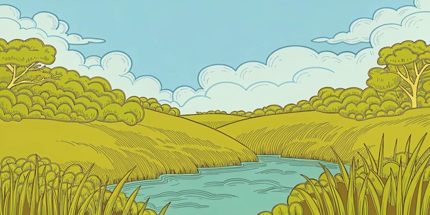 Paisaje de prado de verano