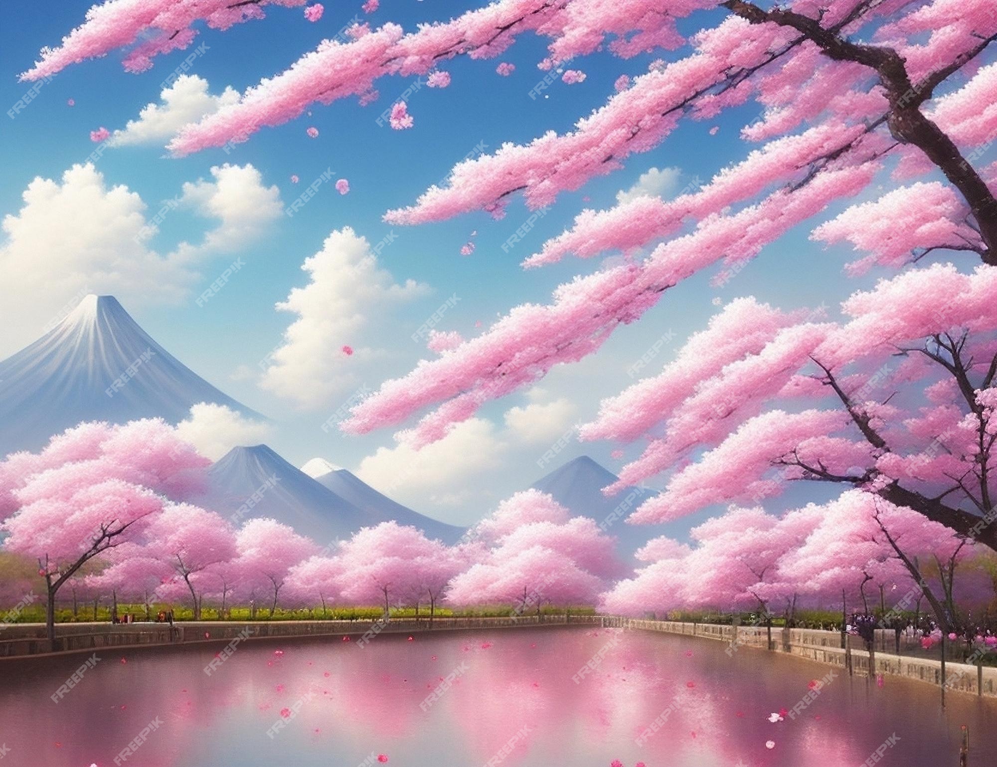 beautiful anime nature flor cerezo gif by @anime-universe