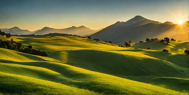 Paisaje que abraza el minimalismo soleado