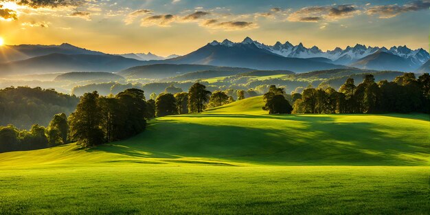 Paisaje que abraza el minimalismo soleado