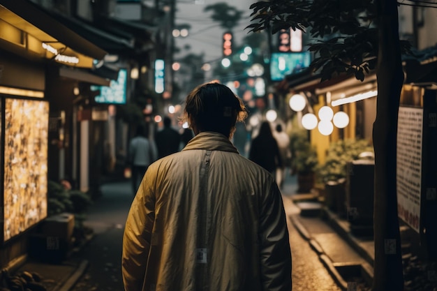 Paisaje realista de Tokyo Street Vibes con gente feliz y un ambiente positivo
