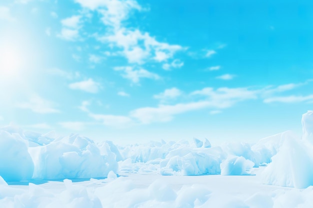 Paisaje remoto de glaciares en tonos azules helados