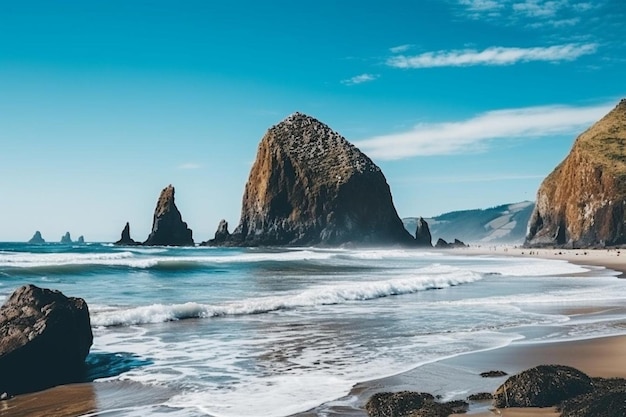 Paisaje de rocas en la costa del noroeste del Pacífico en la playa de cañones