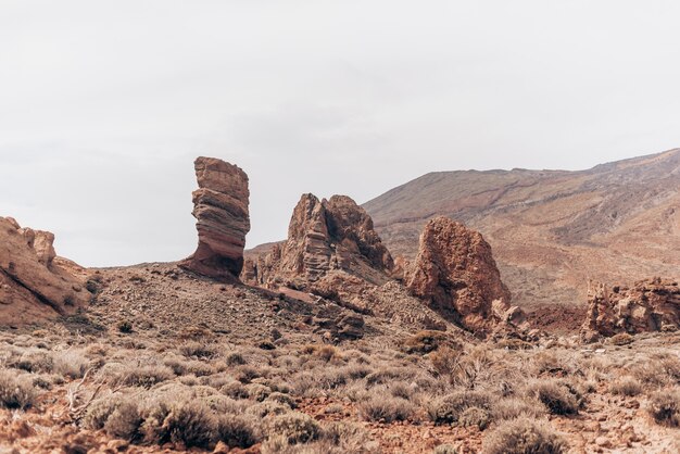 Foto paisaje rocoso en el teide