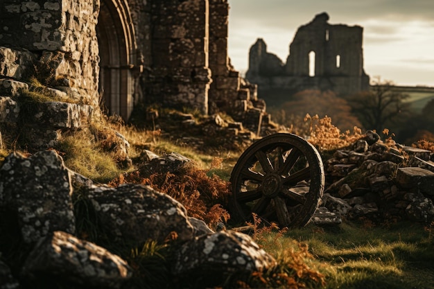 Foto paisaje en ruinas de la época medieval