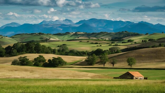 Paisaje rural en Aragón, España