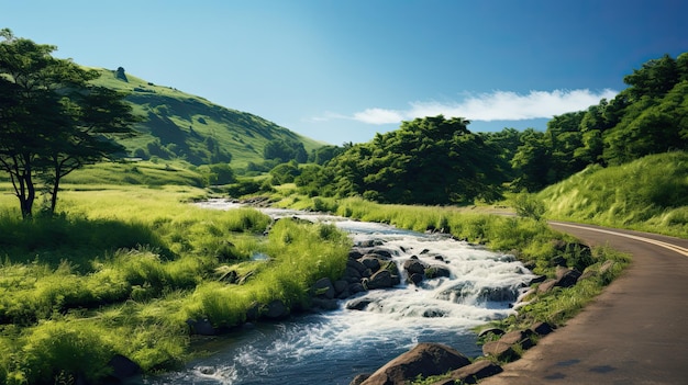 Paisaje rural de ensueño y paz