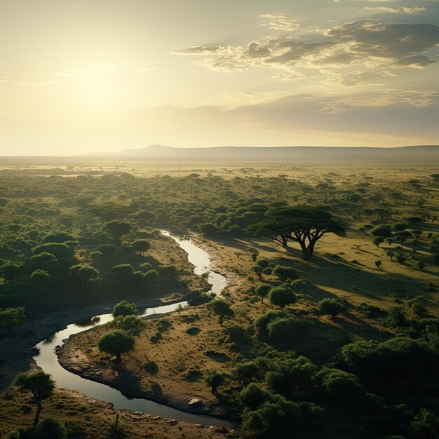 Foto paisaje rural de ensueño y paz