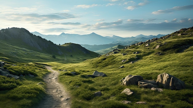 Paisaje rural de ensueño y paz