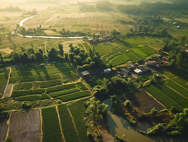 Paisaje rural escénico de crecimiento