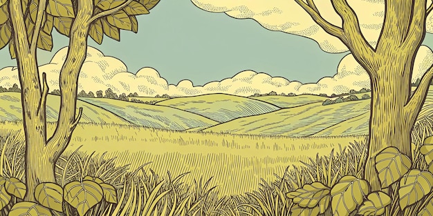 Paisaje rural de verano