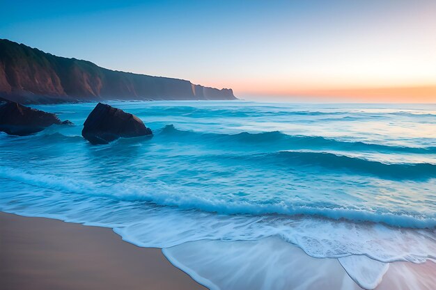 Paisaje de la salida del sol de la playa