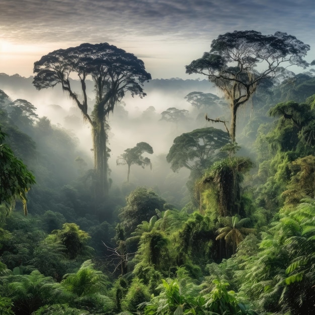 Un paisaje de selva IA generativa