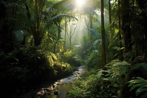 Foto paisaje de la selva tropical el bosque tropical el bosque