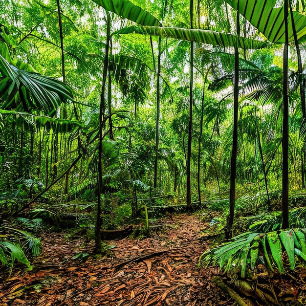 Paisaje de selva tropical IA generativa