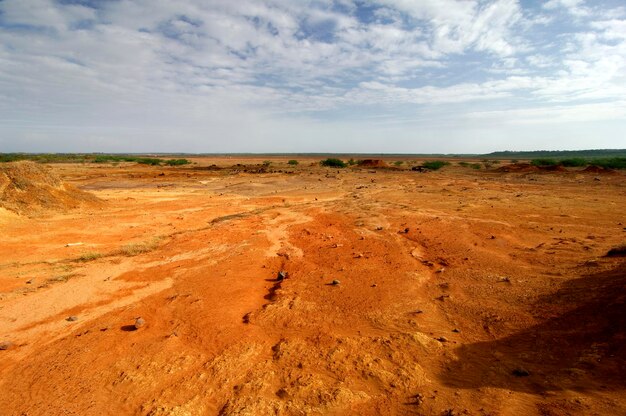 Paisaje de suelo erosionado en el Parque Nacional Sarigua, provincia de Herrera, península de Azuero, Panamá