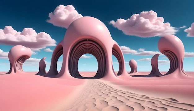 Paisaje surrealista de postres