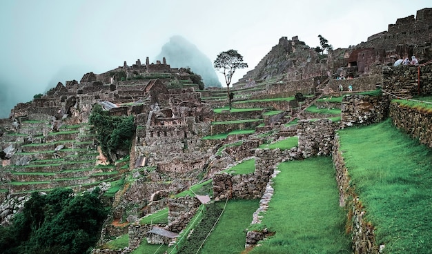 Paisaje del templo de machu picchu