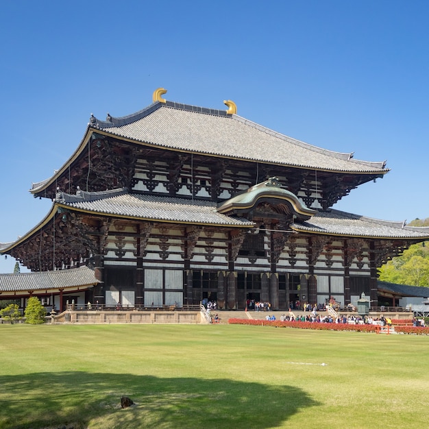 Paisaje del templo Todai-ji en Nara, Japón.