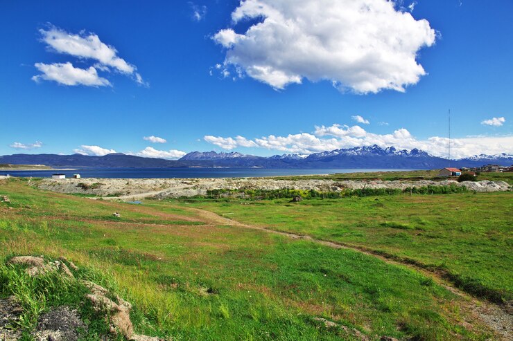 Foto paisaje de tierra del fuego cerca de ushuaia en argentina