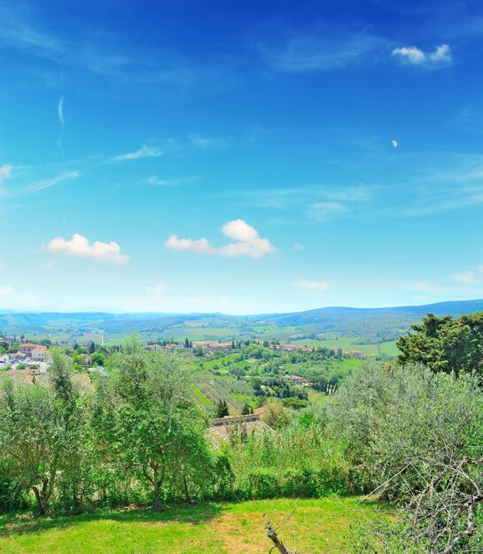 Paisaje toscano en San Gimignano Italia