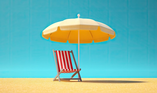 Paisaje tropical con tumbonas y sombrillas en la playa Vacaciones en una hermosa isla Para tarjetas de ilustración de libros postales creadas con herramientas generativas de IA