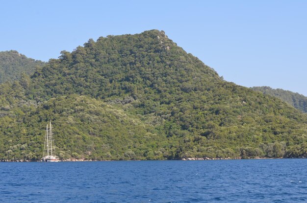 Foto el paisaje turco costa del mar de turquía