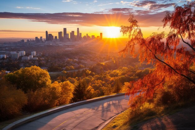 Foto el paisaje urbano de los ángeles y el observatorio griffith