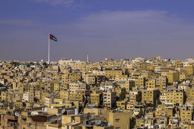 Paisaje urbano del centro de Ammán desde la Ciudadela de Jordania