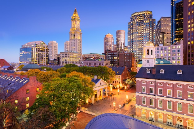 Foto paisaje urbano del centro de boston