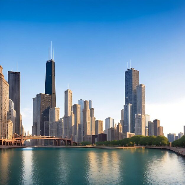 Paisaje urbano de Chicago generado por IA